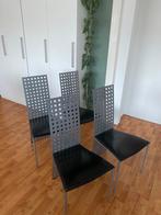 Serenissima design stoelen 90x45, Vier, Gebruikt, Metaal, Zwart