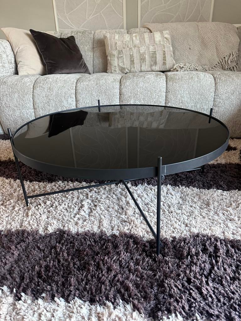 Salontafel Zuiver Cupid XXL, Huis en Inrichting, Tafels | Salontafels, Gebruikt, Minder dan 50 cm, 50 tot 100 cm, Rond, Glas, Ophalen