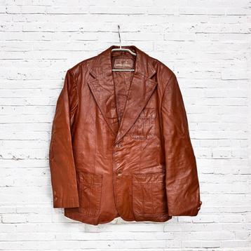 Vintage Jas Maat 44 Bruin Leer G.S. International beschikbaar voor biedingen