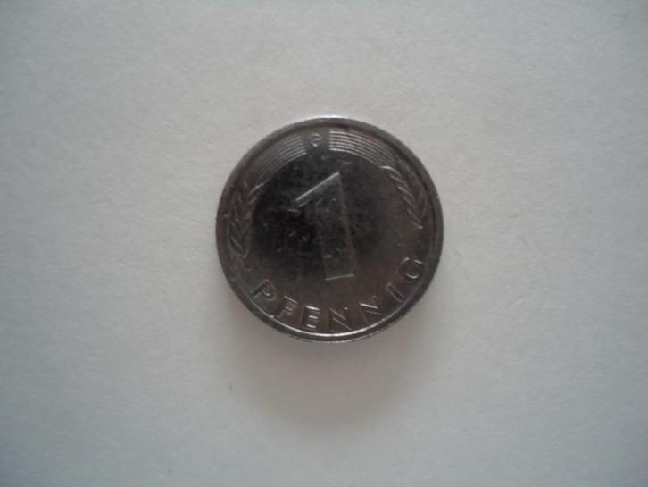 Munt 1 Nikkelen pfennig BRD 1950, Postzegels en Munten, Munten | Europa | Niet-Euromunten, Losse munt, Duitsland, Ophalen of Verzenden