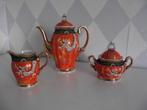 vintage porselein Satsuma Moriage dragon thee set Japan 1930, Antiek en Kunst, Ophalen of Verzenden