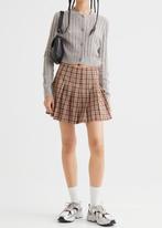H&M korte plooirok rok wit bruin geruit maat 36, H&M, Bruin, Nieuw, Ophalen of Verzenden