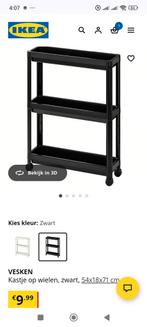 IKEA VESKEN Kastje op Wielen - Zwart, Ophalen of Verzenden, Gebruikt