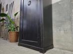 Vintage Zwarte Spekkast | Landelijke Houten Voorraad Kast 5, Met deur(en), 25 tot 50 cm, Minder dan 150 cm, 150 tot 200 cm