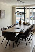 Eettafel eiken boomstam spinnenpoot met stoelen, Ophalen, 200 cm of meer, Zo goed als nieuw, Vijf personen of meer