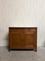 Vintage antiek kast commode dressoir eikenhout marmer blad, Huis en Inrichting, Kasten | Dressoirs, Gebruikt, Met deur(en), Ophalen of Verzenden