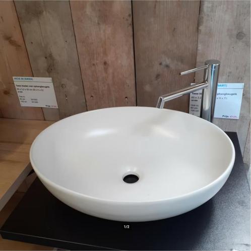 OP=OP Moderne waskom, 52cm, Mat wit, Keramiek, Grevo 52, Huis en Inrichting, Woonaccessoires | Overige, Nieuw, Ophalen of Verzenden