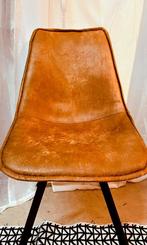 6 industriele stijlvolle leren stoelen, Huis en Inrichting, Industrieel robuuste, Bruin, Ophalen of Verzenden, Zo goed als nieuw