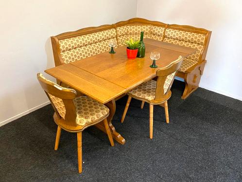 Echte duitse eethoek eiken oostenrijkse zithoek klepbank, Huis en Inrichting, Barren, Gebruikt, Ophalen