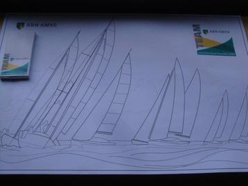 Kleurplaat, team in the Volvo Ocean Race 2005 -2006 ABN AMRO beschikbaar voor biedingen