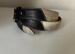 Italiaanse python slangenleer riem zwart wit exclusief, Kleding | Dames, Ophalen of Verzenden, Zo goed als nieuw, Zwart