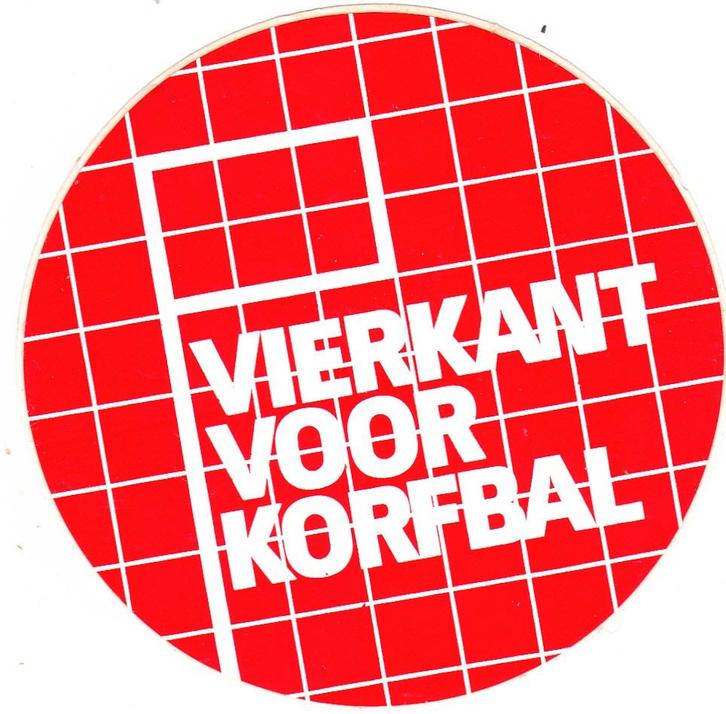 Sticker sport korfbal - vierkant voor korfbal, Verzamelen, Stickers, Zo goed als nieuw, Sport, Verzenden