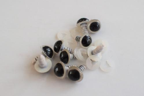 Veiligheidsoogjes, zwart met wit 10 mm, Hobby en Vrije tijd, Breien en Haken, Nieuw, Breien of Haken, Overige typen, Ophalen of Verzenden
