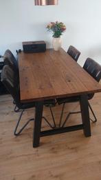 Notenhouten eettafel met 4 stoelen, Ophalen