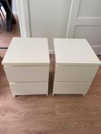 Malm Ikea 2 nachtkastjes wit, Huis en Inrichting, Minder dan 45 cm, Gebruikt, Hout, Ophalen