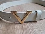Josh V riem ecru gouden gesp maat XS / S, 80 tot 90 cm, 3 tot 5 cm, Wit, Tailleriem