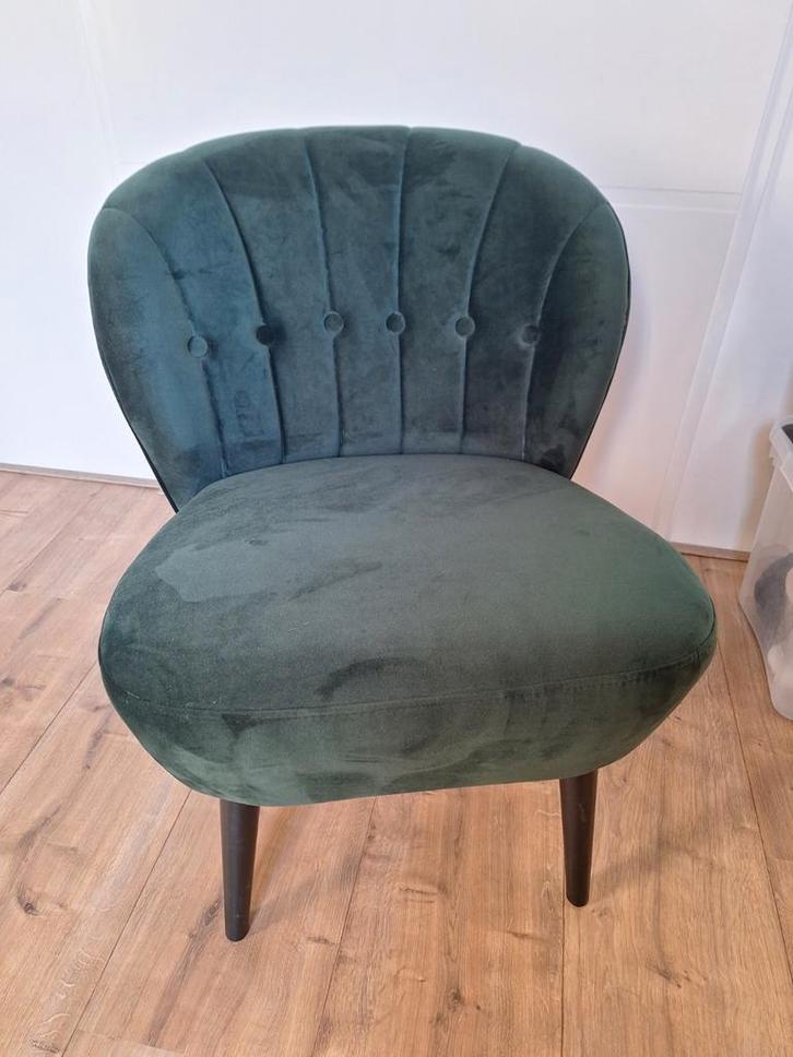 Groene Fonq Ruby Fauteuil, Huis en Inrichting, Fauteuils, Nieuw, Hout, Stof, Minder dan 50 cm, Minder dan 75 cm, Ophalen