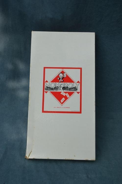 Vintage Monopoly bordspel, witte lange doos, Parker,jaren 60, Hobby en Vrije tijd, Gezelschapsspellen | Bordspellen, Gebruikt