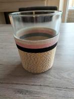 Glazen kaarsenhouder, Huis en Inrichting, Woonaccessoires | Kandelaars en Kaarsen, Overige materialen, Ophalen of Verzenden, Zo goed als nieuw