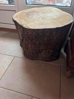 Houten eiken  boomstam krukje / bijzettafel, Huis en Inrichting, Tafels | Bijzettafels, Minder dan 45 cm, Minder dan 55 cm, Gebruikt