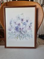 Ingelijste Afbeelding Viooltjes 25x40cm, Ophalen of Verzenden