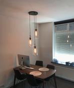 Moderne vintage retro hanglamp met glazen kappen, Ophalen of Verzenden, Zo goed als nieuw, Glas, 75 cm of meer