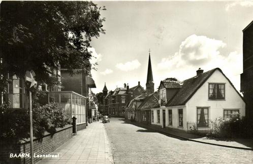 Baarn, Laanstraat - auto - 1966? gelopen, Verzamelen, Ansichtkaarten | Nederland, Gelopen, Utrecht, 1960 tot 1980, Ophalen of Verzenden