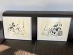 2x poster met lijst, Micky Mouse, Ophalen, Zo goed als nieuw, Foto of Poster, Minder dan 50 cm
