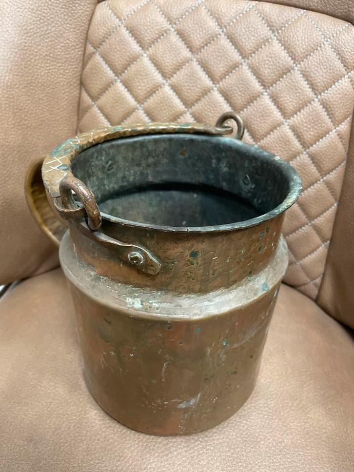 Antieke Koperen Emmer met Handvat, Antiek en Kunst, Antiek | Koper en Brons, Koper, Ophalen of Verzenden