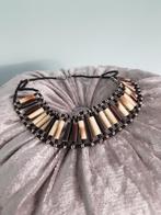 unieke bamboo ketting, Ophalen of Verzenden, Zo goed als nieuw, Beige, Overige materialen