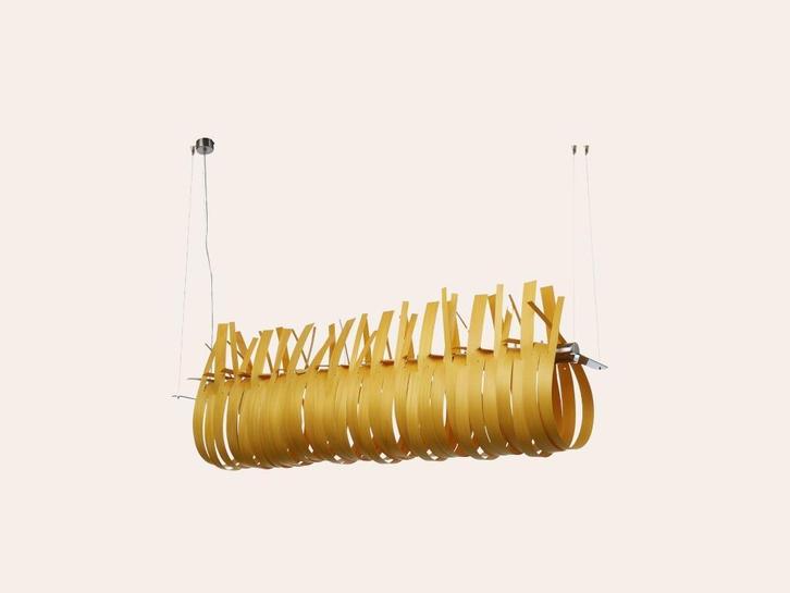 Bij TheReSales: LZF Sioux S, Huis en Inrichting, Lampen | Hanglampen, Zo goed als nieuw, Minder dan 50 cm, Glas, Hout, Metaal