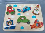 Houten Vormenpuzzel Voertuigen - Djeco, Ophalen, Zo goed als nieuw, Puzzelen