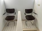 2 chromen buisframe zwevende stoelen, Huis en Inrichting, Stoelen, Ophalen, Design klassieker, Twee, Overige kleuren