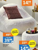 Witte Opblaasbare Teddy Poef, Huis en Inrichting, Zitzakken, Ophalen, Zo goed als nieuw, Wit, Zitzak