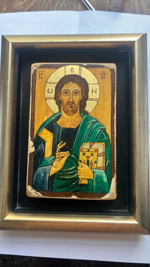 Prachtige oude reli prent in gouden baklijst.., Antiek en Kunst, Antiek | Religie, Ophalen of Verzenden