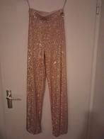 Glanzende pailletten broek, Kleding | Dames, Jumpsuits, Maat 38/40 (M), Beige, Ophalen of Verzenden, Onbekend