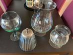 Assortimentje glaswerk. 4 stuks. leuke dingen! Vazen e.d, Ophalen, Overige kleuren, Minder dan 50 cm, Glas