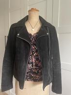 Suède leren dames jas, Ophalen, Gedragen, Maat 36 (S), Zwart