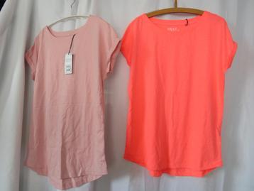 2 nieuwe licht roze + neonroze tshirt mt 38 Next voor € 8,00 beschikbaar voor biedingen