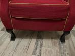 Karmijn rode fauteuil, zeer comfortabele zit!, Huis en Inrichting, Fauteuils, Ophalen, Gebruikt, Vintage, 75 tot 100 cm