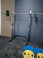 Complete homegym met 120kg olympische halterset, Ophalen, Zo goed als nieuw, Benen, Halterset