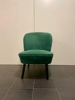 Leuke fluweel groene fauteuil / stoel, Ophalen, Gebruikt, Minder dan 75 cm, Nvt