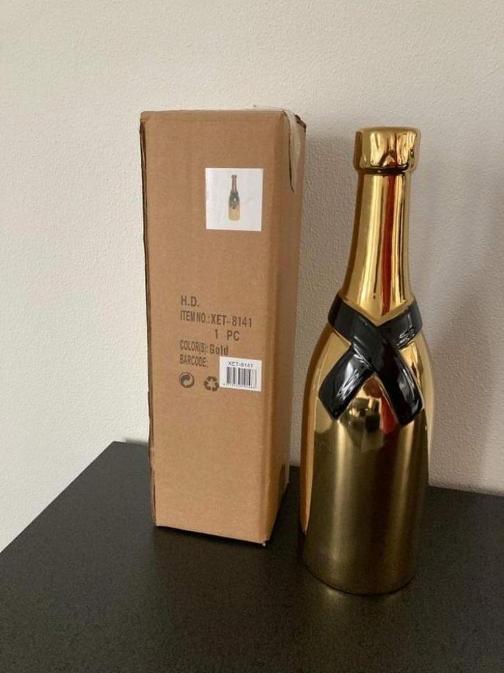 Luxury decoratie Champagne fles vaas Goud Nieuw!, Huis en Inrichting, Woonaccessoires | Vazen, Nieuw, Overige kleuren, Minder dan 50 cm