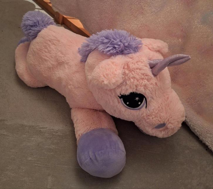 Knuffel eenhoorn - groot!, Kinderen en Baby's, Speelgoed | Knuffels en Pluche, Zo goed als nieuw, Paard, Ophalen of Verzenden