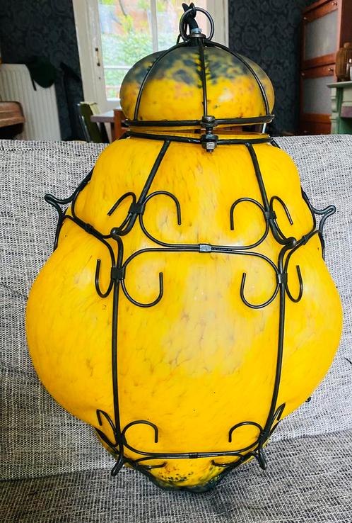 Venetiaanse hanglamp, Huis en Inrichting, Lampen | Hanglampen, Zo goed als nieuw, Minder dan 50 cm, Glas, Ophalen of Verzenden