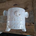 bloempot binnen olifant look gezicht grijs, Ophalen, Rond, Binnen, Aardewerk