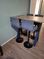Eetkamertafel met verstelbare stoelen, Huis en Inrichting, Barkrukken, Ophalen, Gebruikt, In hoogte verstelbaar, 90 cm of meer