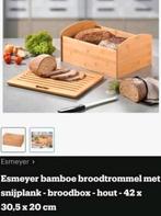 Esmeyer bamboe broodtrommel met snijplank - broodbox - hout, Ophalen