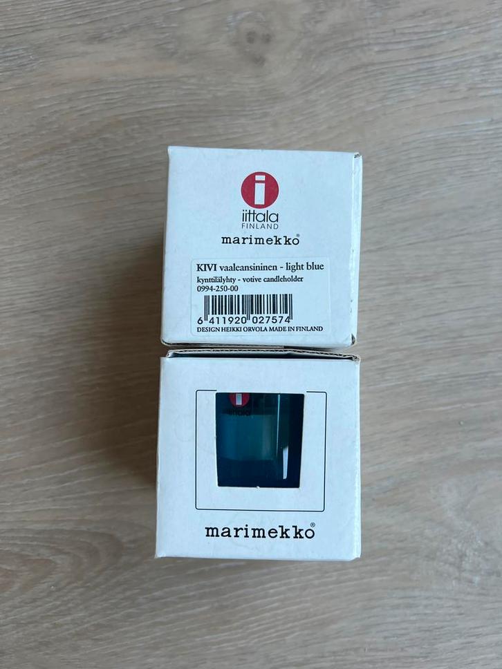 Iittala Kivi Waxinelichthouder Lichtblauw (2 stuks), Huis en Inrichting, Woonaccessoires | Kandelaars en Kaarsen, Zo goed als nieuw