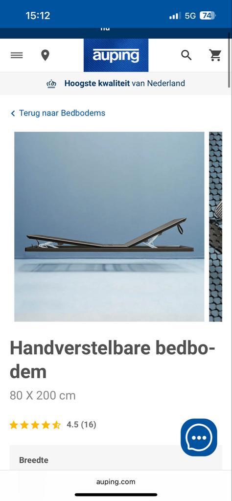 2 Auping handverstelbare bedbodems 80x200, Huis en Inrichting, Slaapkamer | Matrassen en Bedbodems, Gebruikt, Bedbodem, 90 cm